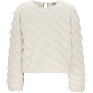 Like Flo - Ella Flo girls fringes blouse - Cream - Maat 158-164