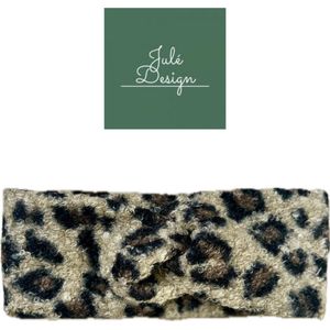 Julé Design winter teddy / bouclé haarband panter dames