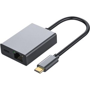USB C naar Ethernet Adapter 1000 Mbps met Opladen