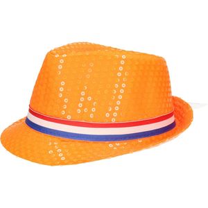 Haza - Oranje gleufhoed/supporters hoedje voor volwassenen met Nederlandse vlag - Koningsdag
