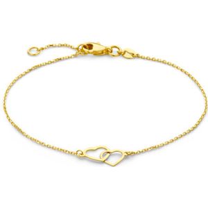 14K Geelgoud - Armband - Hartjes - 17 - 19 cm