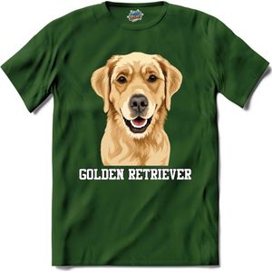 Golder Retriever | Honden - Dogs - Hond - T-Shirt - Unisex - Bottle Groen - Maat 3XL