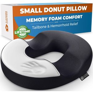 5 STAR UNITED - Donut Kussen - Zwart - U-vormig - Memory Foam - Antislip