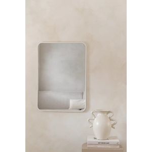 Nordic Style® Wandspiegel 70x50cm | Mat Wit | Scandinavische Spiegels | Vierkant | Wandspiegel | Badkamerspiegel | Gangspiegel