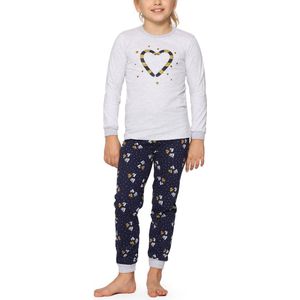 Timone Meisjes Pyjama - Lange mouwen - Lange broek - Katoen - TI-TR-433/434 - Grijs-1C - 92