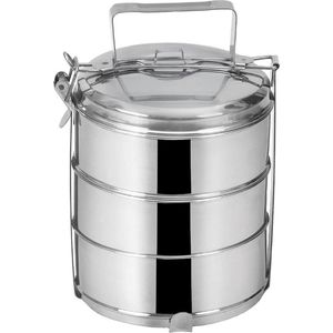 Container voor Eten Edelstaal 3-Niveaus 3x1,3 l - Voedselcontainer - Lunchbox