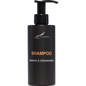 Shampoo Sweet Orange & Cedarwood 300 ml - met pomp - zwarte fles - haarverzorging