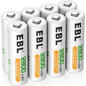 EBL Oplaadbare AA Batterijen 2800 mAh 1.2V - Duurzame Ni-MH AA Batterijen