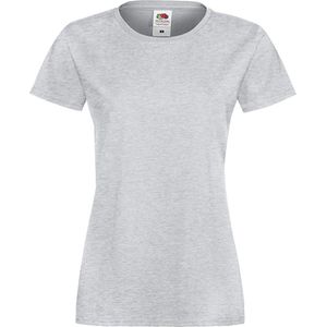 Fruit Of The Loom Lady-Fit Dames Sofspun T-shirt met korte mouwen - Heide Grijs - XXL
