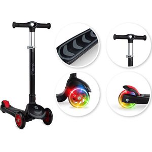 MoMi Scooter Step Vivio - Kinderstep met 3 LED Wielen - Zwart