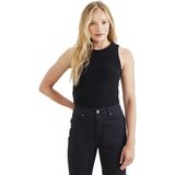 Dockers - Rib Knit - Mouwloos T-shirt - Zwart - 97% Katoen, 3% Elastaan