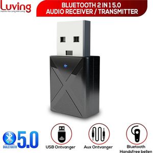 Luving™ - M138 - 2 in 1 USB Bluetooth Zender & Ontvanger - Wireless Transmitter & Receiver - Handsfree Bellen - Audio Adapter
