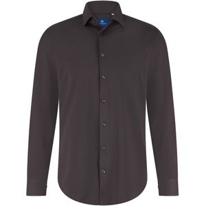 Overhemd Blue Industry bruin effen stretch