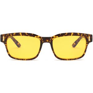 Flamengo® Night Vision Bril + Brillenkoker - Anti Blauw licht Filter - Nachtbril Auto –Autobril– Gele Bril voor Autorijden - geschikt voor dames/heren – Bruin