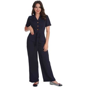 Banned - Pleased As Punch Jumpsuit - M - Blauw