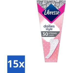 Libresse – Inlegkruisjes – Fresh String – Voor stringslips – 30 Inlegkruisjes - Bulkverpakking - 15 stuks