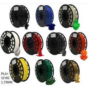 PLA+ 10KG Voordeelpakket 3D Printer Filament 1.75 mm - Hoge Kwaliteit en Duurzaam - Compatibel met Creality, Bambu Lab, Esun en Meer - Perfect voor Prototypes, Modellen en Accessoires - Professioneel en Thuisgebruik