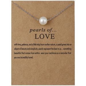 Bixorp Luck Zilveren Dames Ketting met Parel - ""Pearls of Love"" - 45/50cm - Cadeau voor Vrouw - Zilverkleurig