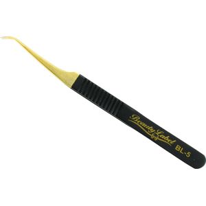 Beauty Label Pincet- Curved Tweezer -BL-5 - Zwart/Goud