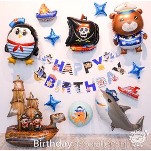 Leo's Party Piratenfeestje Ballonnen set - Verjaardag versiering - Feest versiering - Verjaardag Decoratie - Feestpakket