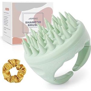 Hoofdmassageborstel, Diepreinigende Massage voor Haargroei, Vermindert Roos, Scalp Massager voor Nat en Droog Haar (Groen)