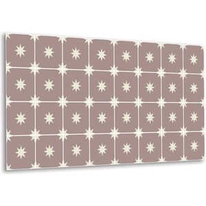 Tulup PVC Wandpaneel - Vierkanten en Sterren Vinyl Wandpaneel - 100 cm x 50 cm - Beige Wandpaneel Zelfklevend - 1 stuk - Wandpaneel Zelfklevend - Mozaïek Wandpaneel - Vinyl Wandpaneel - Plaktegels Keuken en Badkamer