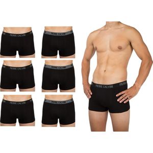 Pierre Calvini - Boxershort Heren - Heren Ondergoed - 6 Stuks - Korte Pijp - Zwart