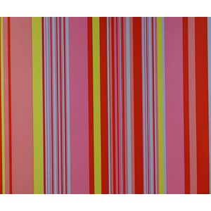 Dutch Wallcoverings - Behang streep rood/groen/blauw - 1194-4