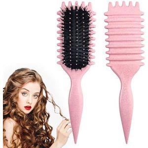Kruldefiniërende haarborstel voor gedefinieerde krullen - Varkenshaar voor soepel kammen