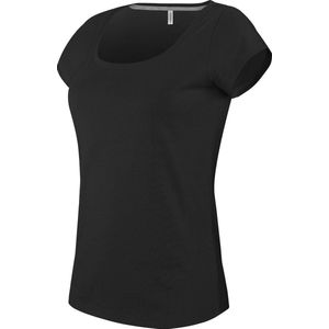 Kariban Dames/Dames Boot Hals T-Shirt met korte mouwen (Zwart)