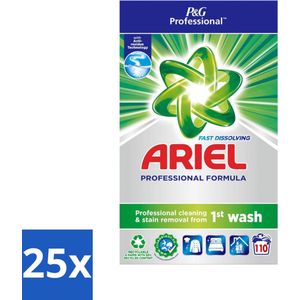 25 x Ariel Actilift - Waspoeder en Vlekverwijderaar - Witte en Lichtgekleurde Was - 110 Wasbeurten - Waspoeder - Vlekverwijderaar - Witte Was - Lichtgekleurde Was - Actilift