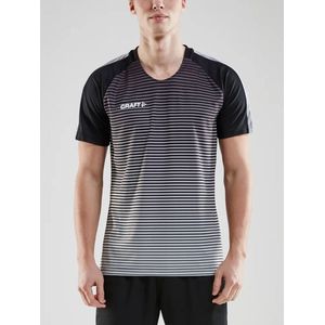Craft Pro Control Stripe Shirt Korte Mouw Heren - Zwart / Zilver | Maat: 3XL