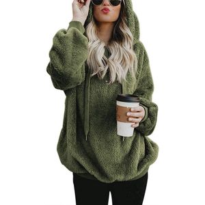Dames Hoodie Teddy Fleece Capuchon Pullover - Warm Casual Sweatshirt voor Herfst en Winter