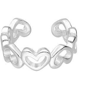 EAR IT UP - Ear cuff - Hart - Hartjes - Heart - Hearts - Zilver - 11 x 3,5 mm - 1 stuk