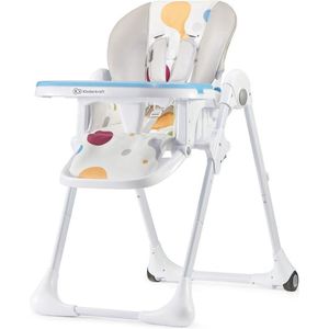 Kinderkraft YUMMY - Hoge kinderstoel - babystoel - Ergonomisch - Comfortabel - Verstelbare rugleuning - Opvouwbaar - Met verstelbare hoogte - Voetensteun - Verwijderbaar dubbel eetblad - Meerkleurig