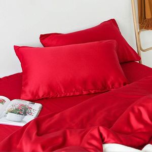Satijnen Kussenslopen met Ritssluiting, 2 Pakjes Superzachte Kussenslopen, 40x60 cm, Rood