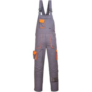 Heren Texo Contrast Bib en Brace Werkoverall Grijs Tall, XL