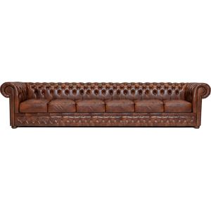 Chesterfield Bank First Class Leer | 6-zits | Cloudy Karamel | 2 tot 4 weken levertijd