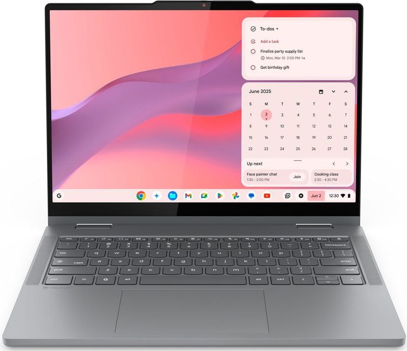 Lenovo Chrome 2in1 14IRU10 Intel Core 5 120U Chromebook 35,6 cm (14"") Touchscreen WUXGA 8 GB LPDDR5-SDRAM 128 GB UFS Wi-Fi 6E (802.11ax) ChromeOS Engels Grijs