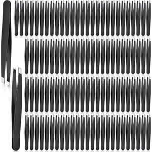 120 Stuks Schuine Pincet voor Wenkbrauwen en Gezichtshaar - Roestvrijstalen Beauty Tool