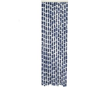 Travellife Chenille Vliegengordijn - Streep Blauw/Wit - 56 x 185 cm