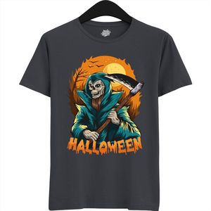 Mister Grimreaper - Halloween Magere Hein Dames / Heren Unisex Shirt - Grappig Kostuum Shirt Idee Voor Volwassenen - T-Shirt - Unisex - Mouse Grijs - Maat XXL