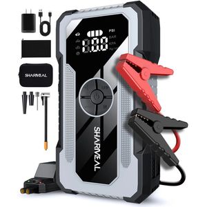 Carsa 12V Jumpstarter voor Auto met Compressor - 1500A / 18.800 mAh - 5-in-1 Starthulp met Powerbank, LED Zaklamp en SOS Noodlicht - In Opbergkoffer
