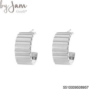 ByJam Oorbellen - Set van 2 - Roestvrij Staal en Hypoallergeen - Hoogwaardige Kwaliteit - Zilver - 0x1x2,1 cm