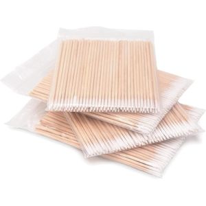 Spitse Wattenstaafjes - Houten Handvat - Geschikt voor Beauty en Make-up - 400 Stuks