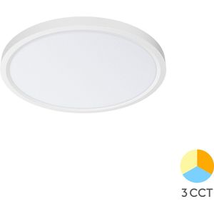 LED Plafondlamp - Keuken Woonkamer Ø23 - 20W - CCT Aanpasbaar kleuren - 3000K-4000K-6000K - Mat Wit - Opbouw - Rond - IP20