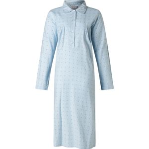 Lunatex - dames nachthemd flanel 643511 - 100% katoen - blauw - maat S
