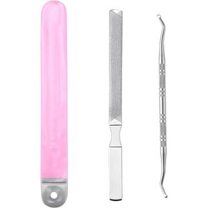 Dubbelzijdige roestvrijstalen nagelvijl - 2 stuks pedicureset - duurzame lange nagelvijl van staal voor gebruik thuis en professioneel