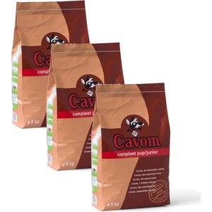 Cavom Compleet Pup/Junior - Rund & Vlees - Hondenvoer - 3 x 5 kg