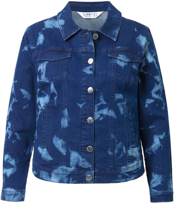 Angel of Style - Dames - Denim jasje Frieda batik lange mouwen - Blue stone - Maat 44